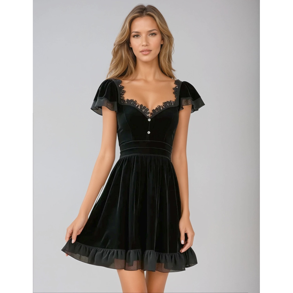 Attitude Corsets - Jeannine Kurzes Kleid - Schwarz